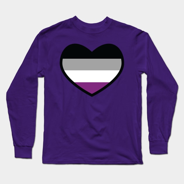 Asexual Flag Heart Long Sleeve T-Shirt by deadbeatprince typography